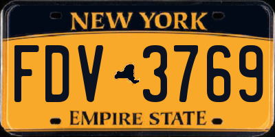 NY license plate FDV3769