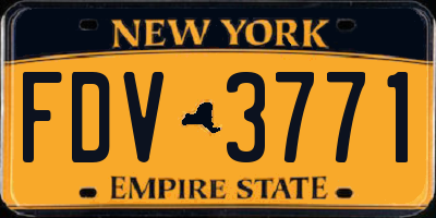 NY license plate FDV3771