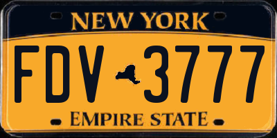 NY license plate FDV3777