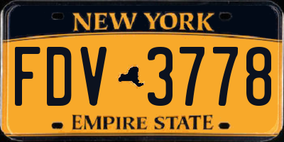 NY license plate FDV3778