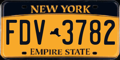 NY license plate FDV3782