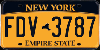 NY license plate FDV3787