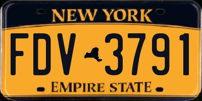 NY license plate FDV3791
