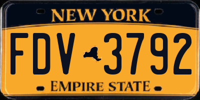 NY license plate FDV3792