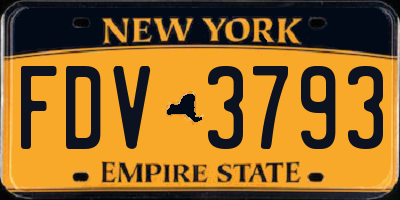 NY license plate FDV3793