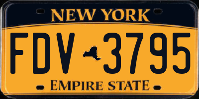 NY license plate FDV3795