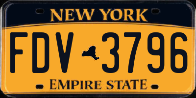 NY license plate FDV3796