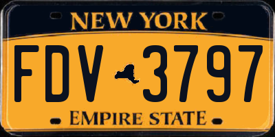 NY license plate FDV3797