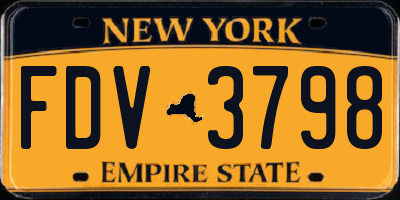 NY license plate FDV3798