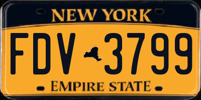 NY license plate FDV3799