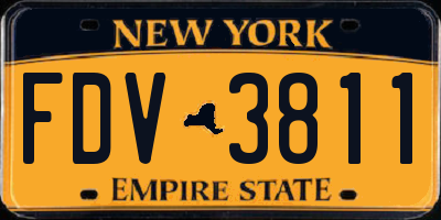 NY license plate FDV3811