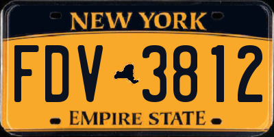 NY license plate FDV3812