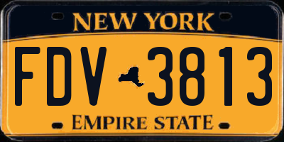 NY license plate FDV3813