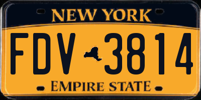 NY license plate FDV3814