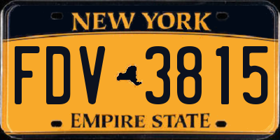 NY license plate FDV3815
