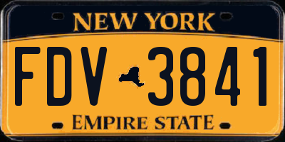 NY license plate FDV3841
