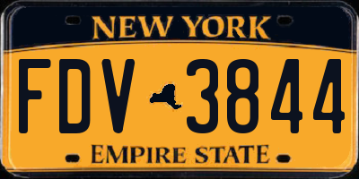 NY license plate FDV3844
