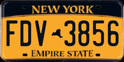NY license plate FDV3856