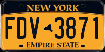 NY license plate FDV3871