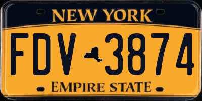 NY license plate FDV3874