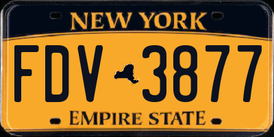 NY license plate FDV3877