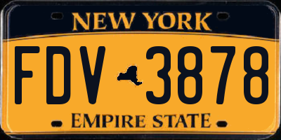 NY license plate FDV3878