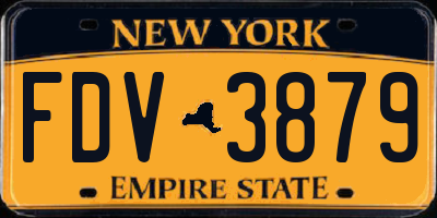 NY license plate FDV3879