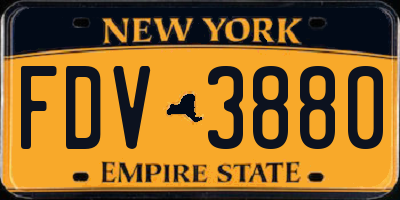 NY license plate FDV3880