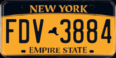 NY license plate FDV3884