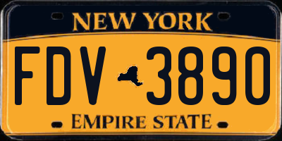 NY license plate FDV3890