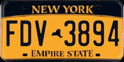 NY license plate FDV3894