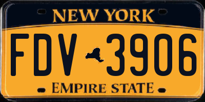 NY license plate FDV3906