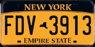 NY license plate FDV3913