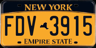 NY license plate FDV3915