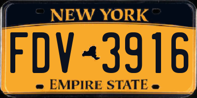 NY license plate FDV3916