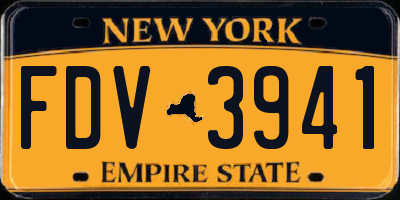 NY license plate FDV3941