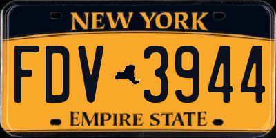 NY license plate FDV3944