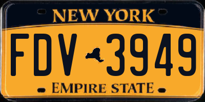 NY license plate FDV3949