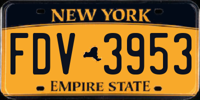 NY license plate FDV3953