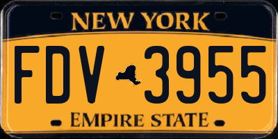 NY license plate FDV3955