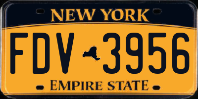 NY license plate FDV3956