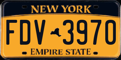 NY license plate FDV3970