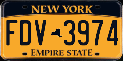 NY license plate FDV3974