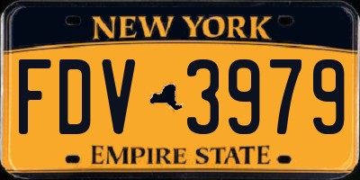 NY license plate FDV3979