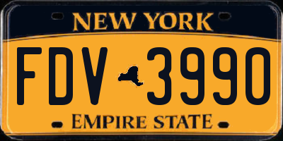 NY license plate FDV3990