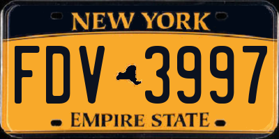 NY license plate FDV3997