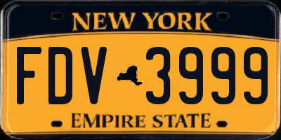 NY license plate FDV3999