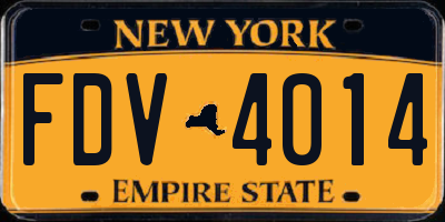 NY license plate FDV4014
