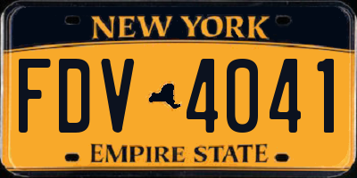 NY license plate FDV4041