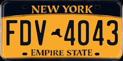 NY license plate FDV4043